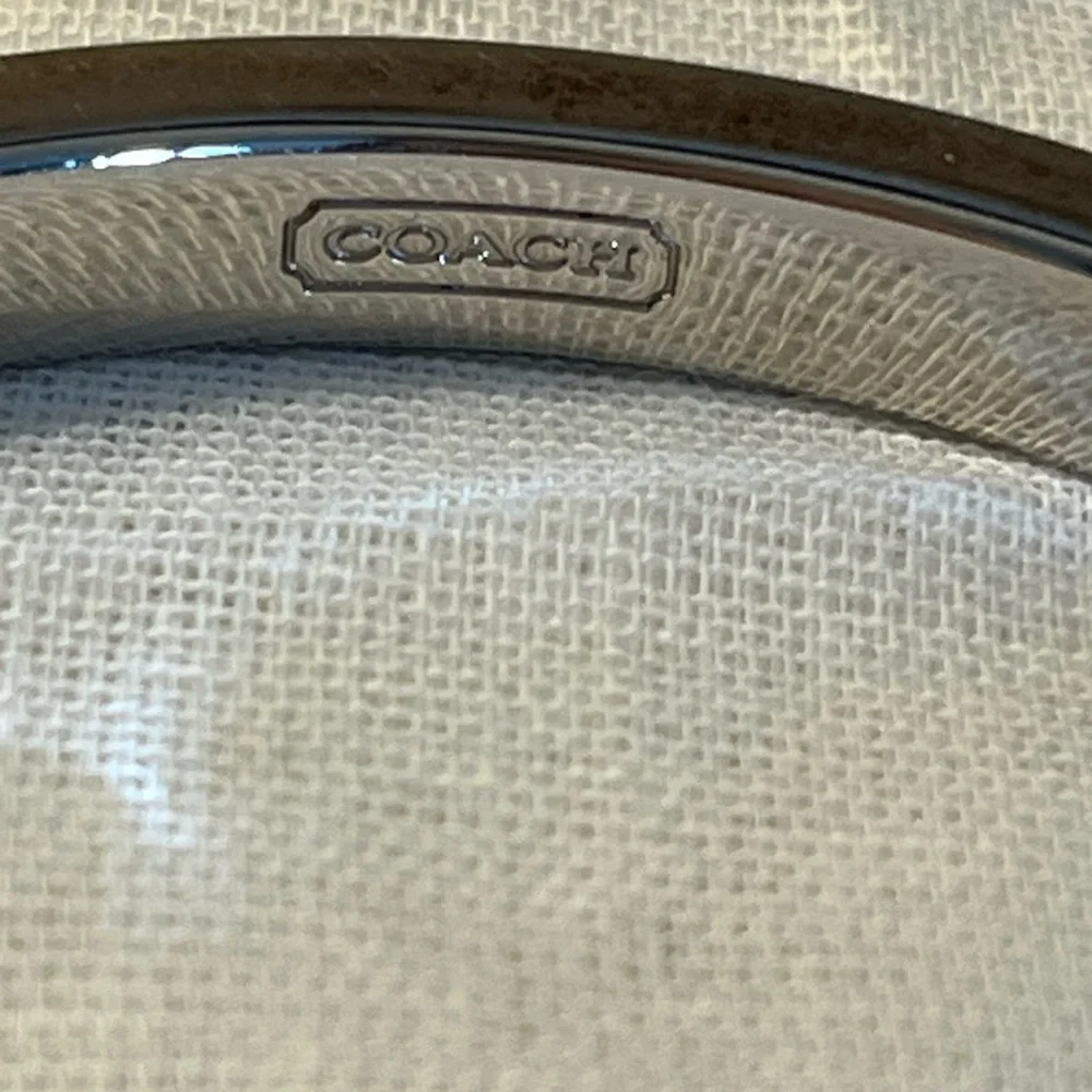 Coach Silver Bracelet w/ Silver Enamel and Silver Studs EUC
